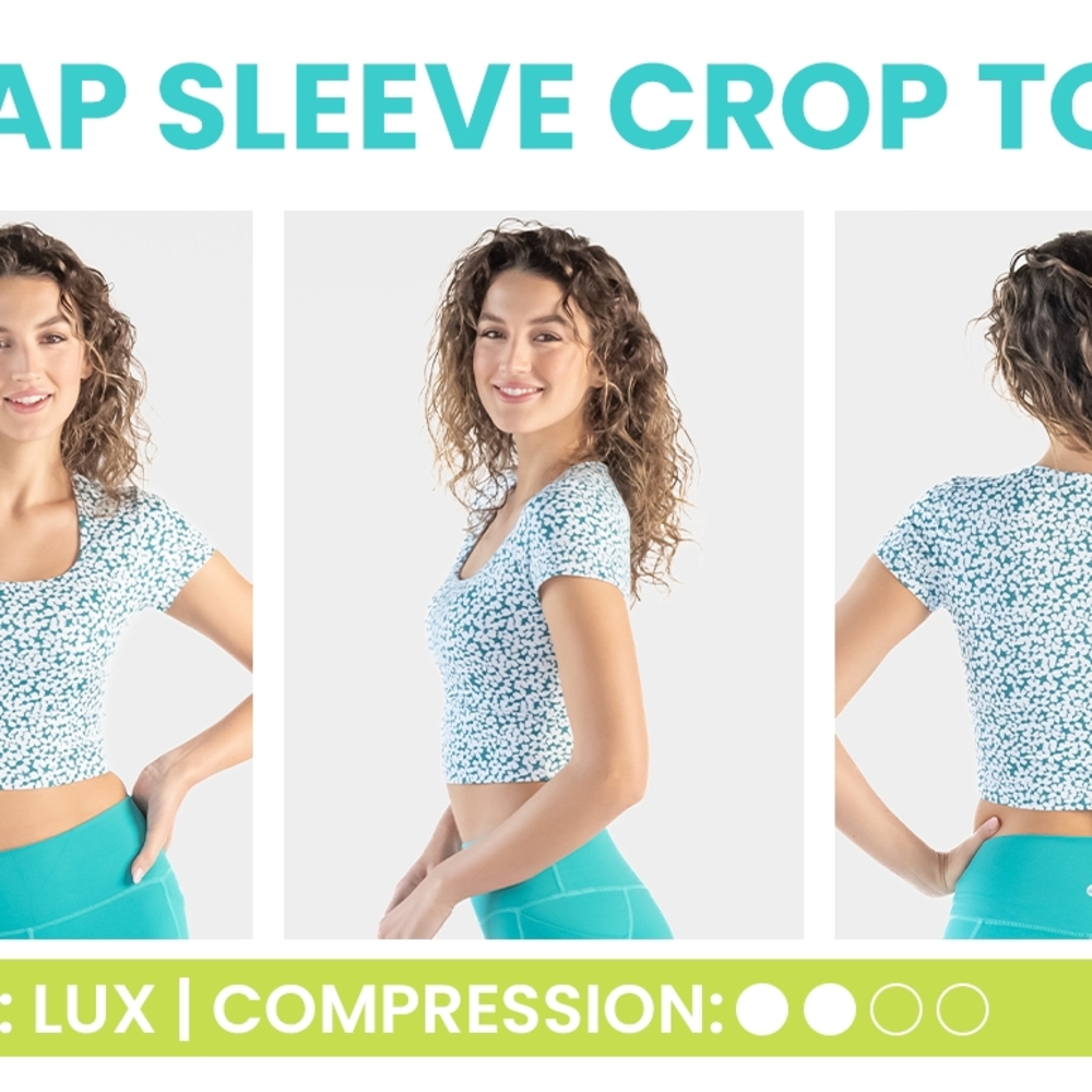 Lux Blue Floral Women's Crop Top